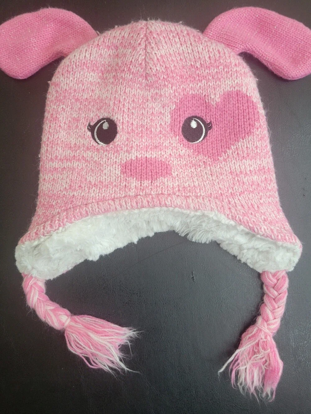 First Steps Plush Faux-Fur Pink 2t 3t 4t Puppy Pink Winter Hat Toddler Baby Kids